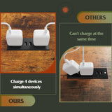 WLIVE Night Stand Set 2, Nightstand with Charging Station, Bedside Tables for Bedroom, Living Room, Side Table with Fabric Drawers, USB Ports and Outlets, Rustic Brown WLIVE