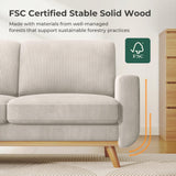 Vesgantti 68" Loveseat Sofa Light Grey, Comfy Corduroy Couch with Spring Cushion and Solid Wood, Modern Deep Seat for Bedroom, Living Room, Office Vesgantti