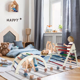 FOOWIN Pikler Triangle Set Climber 8 in 1，Toddler Climbing Toys with Ramp & Arch & Mat Montessori Climbing Set，Wooden Climbing Toys with Ramp for Kids FOOWIN
