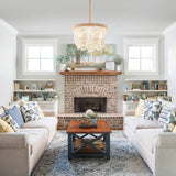 VILUXY Bohemia Wood Beaded Pendant Lights Antique Rustic Mini Chandelier White Finishing for Bedroom, Nursery Room, Girl Room, Hallway, Entryway, Passway, Dining Room, 3-Light VILUXY