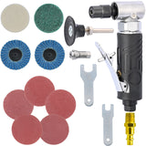 1/4 Inch Angle Air Die Grinder, Mini Angle Air Grinder With 9 Pcs 2 Inch Roll Lock Polishing and Sanding Discs For Air Die Grinder Kit Pneumatic Tools By BOWD BOWD