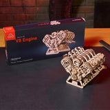 UGEARS V8 Engine Model Kit - Advanced 3D Wooden Puzzles for Adults - DIY Kits Gifts for Engineers - 3D Puzzle Model Engine Kit for Adults for Father's Day, Birthdays, Christmas - 776 Pcs UGEARS