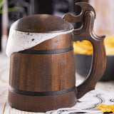 Wooden Beer Mug with Lid, 22 oz, Hunter Beer Stein, Pirate, Medieval, Fantasy, Plain Beer Tankard, DnD Gamer Gift, Geek Gift STAR MUGS