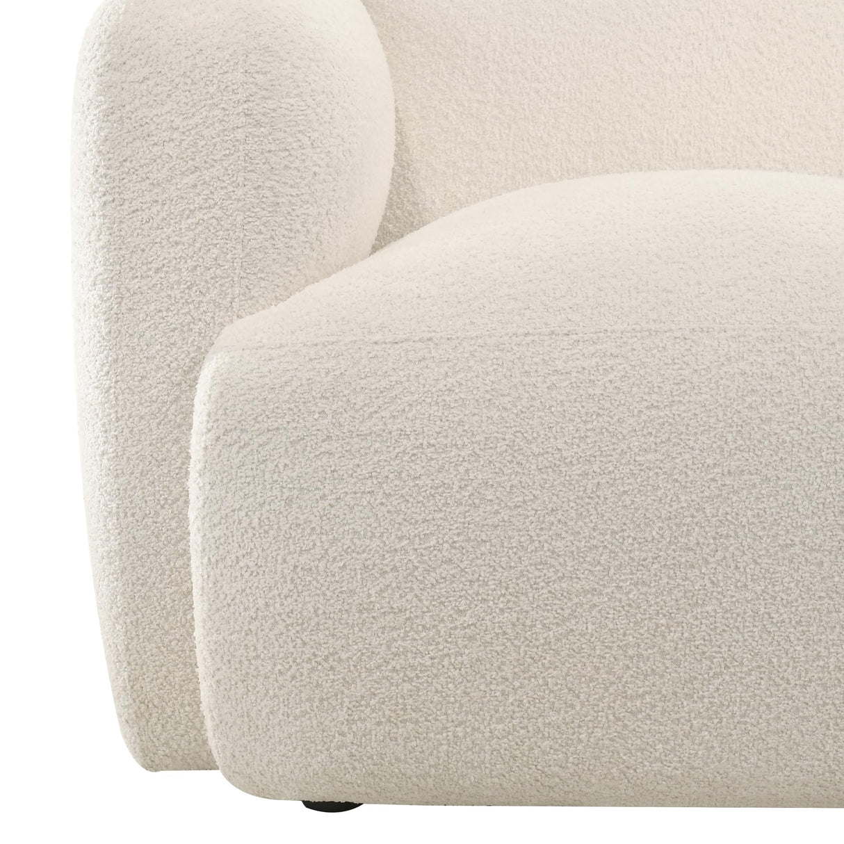Sierra Modern 83 in. Ivory Boucle Handcrafted Contemporary Sofa for Living Room or Couch for Family Room with Rounded Arms Armen Living