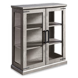 BELLEZE Storage Cabinet with Shelves and Glass Doors Glass Display Cabinet Pantry Cabinet Organizer 3 Tiers Curio Cabinet Hutch Cabinet for Entryway Living Room Hallway Kitchen - Ashford (Gray Wash) BELLEZE
