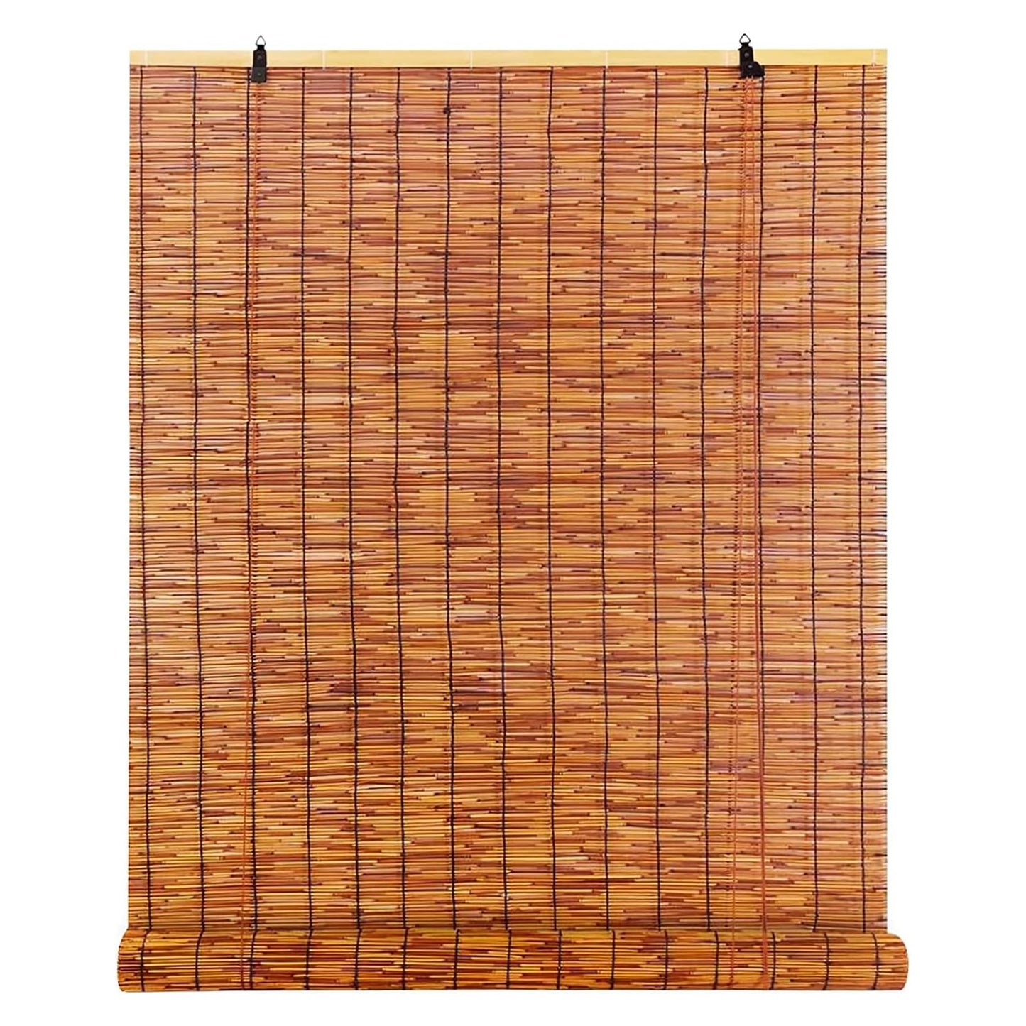 Natural Bamboo Roller Blinds for Outdoor and Indoor Use - 23x59in, Brown - WoodArtSupply