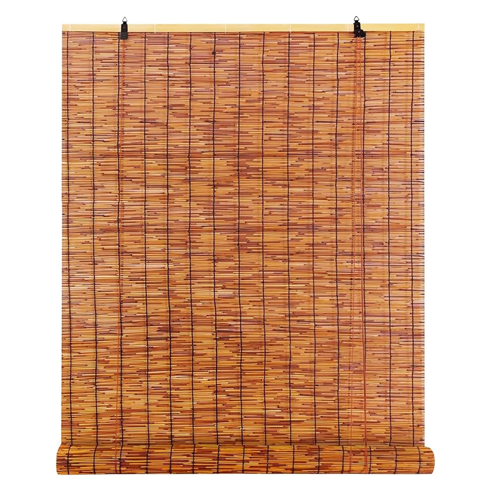 Natural Bamboo Roller Blinds for Outdoor and Indoor Use - 23x59in, Brown - WoodArtSupply