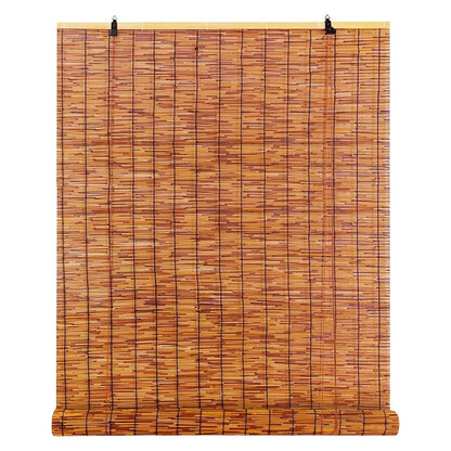 Natural Bamboo Roller Blinds for Outdoor and Indoor Use - 23x59in, Brown - WoodArtSupply