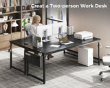 ODK 71 Inch Large Computer Desk Home Office Desk, Long Modern PC Desk Work Table with Headphone Hook & Fabric Bag for Storage, Spliced Board, Black ODK