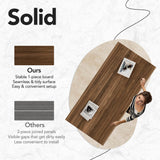 HUANUO Electric Standing Desk with 3 Drawers, 48 Inches Height Adjustable Stand Up Desk, Whole-Piece Board Computer Workstation with 4 Memory Height Settings, Black Walnut HUANUO