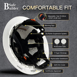 SAFEBUILDER SBD-G1C Construction Full Brim Safety Helmet HDPE Hard Hat Vented OSHA Approved Hardhats Sunshade Carbon Fiber Pattern Industrial Work Certified ANSI/ISEA Z89.1 (Shh Full Brim Hard Hat) SAFEBUILDER