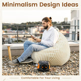 Honeydak Fluffy Stuffed Animal Storage Bean Bag Chair Cover (No Filler) Comfy Bean Bag Cover Without Filling or Home Bedroom Decor Organizing Plush Doll Textile Holder(White,L) Honeydak