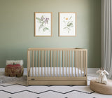 Graco Teddi 5-in-1 Convertible Crib with Drawer (Driftwood) – GREENGUARD Gold Certified, Crib with Drawer Combo, Full-Size Nursery Storage Drawer, Converts to Toddler Bed, Daybed and Full-Size Bed Graco