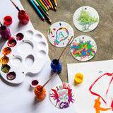 Sublimation Ceramic Ornaments Sublimation Ornament Blanks Bulk Ceramic Discs Ornament for Heat Press Printing White Round Porcelain Ornament Personalized Xmas Tree Ornament (White-12PC) AMONE