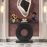 Tribesigns Modern Console Table with Geometric Base, 40 inch Wood Entryway Table Sofa Table Narrow Long, Contemporary Accent Table for Living Room, Entryway, Hallway, Black Tribesigns