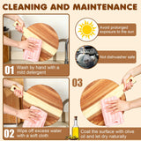 Silifine Set of 4 Thick Acacia Wood Cutting Boards with Handles, Assorted Sizes Large Charcuterie Boards, Butcher Block Serving Tray for Cheese, Meat, Pizza, Vegetables, Bread, Kitchen Dining Room SiliFine