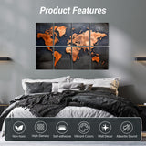 TONOR 8 Pack Art Acoustic Panel, Self-Adhesive Wall Panels, 48"X32" Sound Absorbing Panels, Decorative Soundproof Panels, Acoustic Treatment for Recording Studio, Office, Home, World Map TONOR
