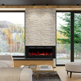 Oxhark Flame Electric Fireplace 60 inch Wide, Wall Mounted Fireplace Inserts Electric Heater, 13 * 13 Flame Effects Like Real Flame, Low Noise, Timer & Thermostat Setting, 750W/1500W, Black Oxhark Flame