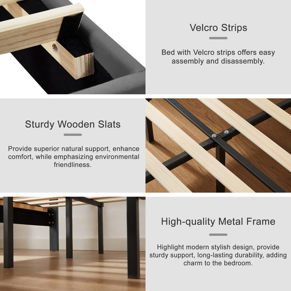 VECELO Upholstered Full Bed Frame with Headboard Adjustable, LED Lights, USB-A & Type-C, Velvet Platform Bed Noise Free, Mattress Foundation with Wooden Slats, No Box Spring Needed, Grey VECELO