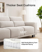 Marsail 65" Loveseat Sofa, Love Seat for Living Room, Comfy Couch with Deep Seats and Wide Armrests, Sofa Couch with Supportive Cushion and Sturdy Frame, Easy to Clean with Removable Covers, Beige Marsail