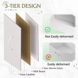 WLIVE Nightstand with 3 Drawers, Fabric Dresser, Organizer Unit, Storage Dresser for Bedroom, Hallway, Entryway, Closets, Sturdy Steel Frame, Wood Top, Easy Pull Handle, White WLIVE