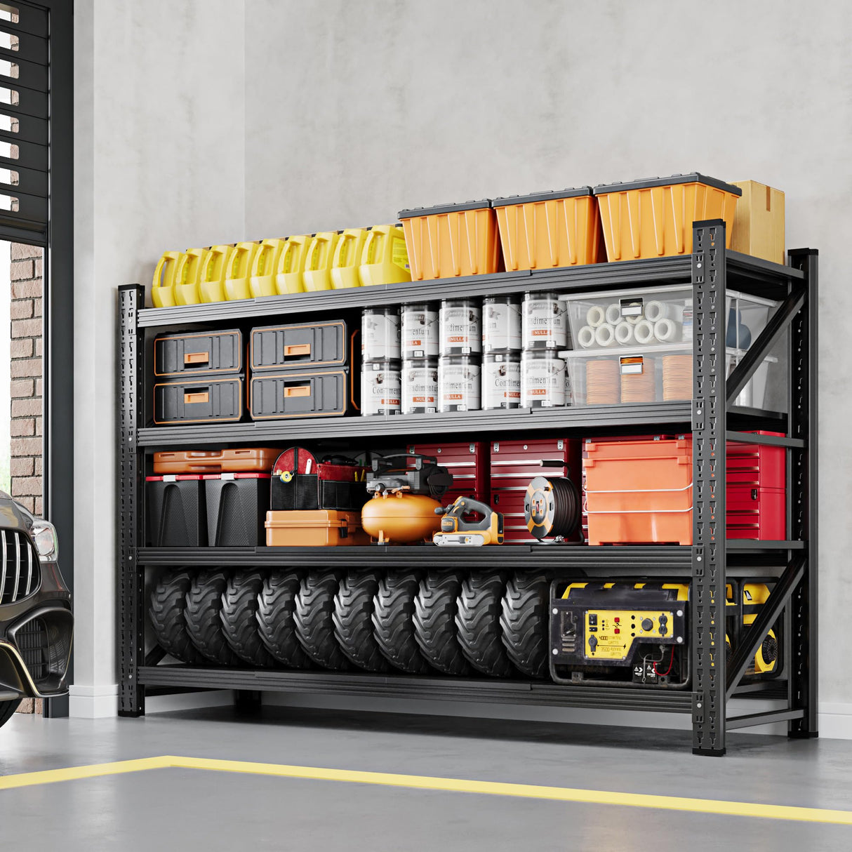 Yizosh Storage Shelves, 5000LBS Garage Shelving Unit, Metal Shelving Adjustable Storage Shelves Heavy Duty, Suitable for Garage, Supermarket, Warehouse, 71" W x 24" D x 70" H Yizosh