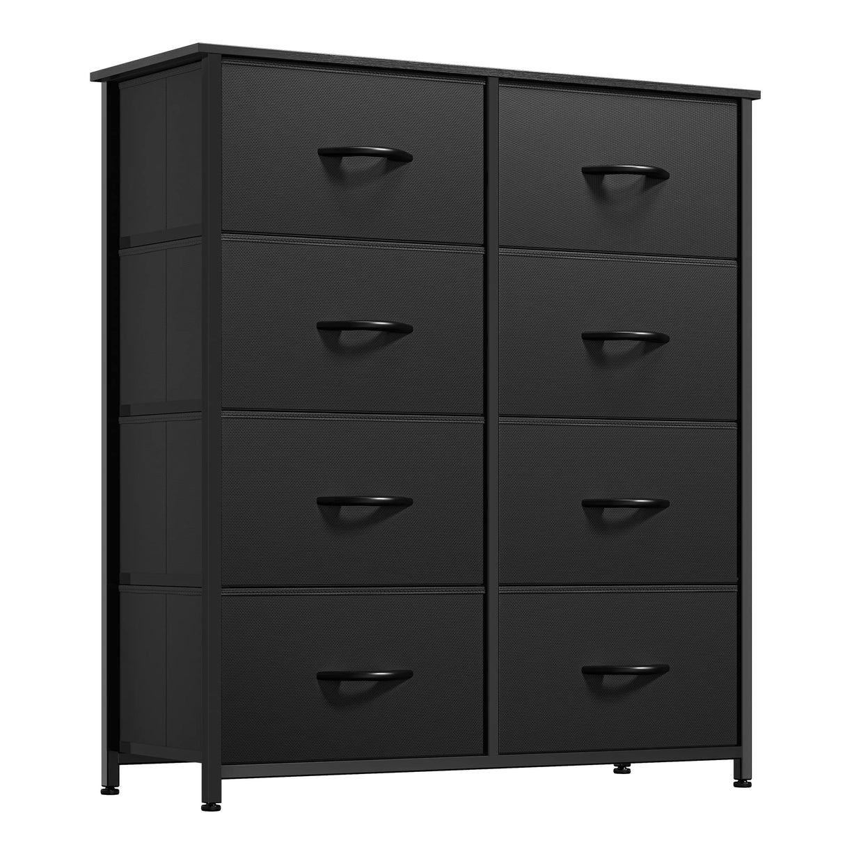 DWVO Fabric Dresser for Bedroom, Tall Storage Dresser with 8 Drawers, Black Dresser & Chest of Drawers, Storage Drawer Organizer for Closet, Bedroom, Living Room DWVO
