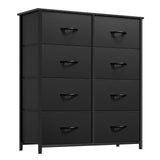 DWVO Fabric Dresser for Bedroom, Tall Storage Dresser with 8 Drawers, Black Dresser & Chest of Drawers, Storage Drawer Organizer for Closet, Bedroom, Living Room DWVO