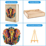 Woodemon Wooden Puzzles for Adults, Mandala Elephant (M-200pcs) Wooden Jigsaw Puzzles Kids, 9.6 * 9.3in Unique Shaped Animal Wood Puzzles Adults, Xmas Christmas Puzzles Birthday Gifts Family Games Woodemon