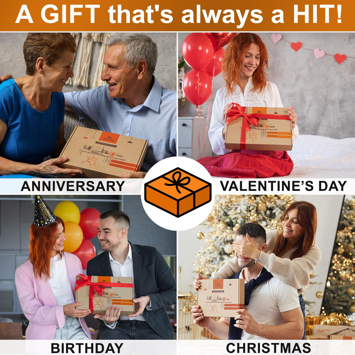 TESLYAR Wood Phone Docking Station for Men - Desktop or Nightstand Organizer - Birthday Gifts for Men, Dad - Anniversary Idea from Wife - Key Holder, Stand Wallet, Watch & Essentials (Fumed Black) TESLYAR