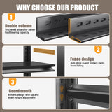 72" H Industrial Bookshelf&Bookcase, 5 Tier Adjustable Tall Book Shelves, Freestanding Modern Display Shelf Units, Metal Open Storage Shelving Organizer for CD/Movie/Book, Space Saving（Black） Metallitrend