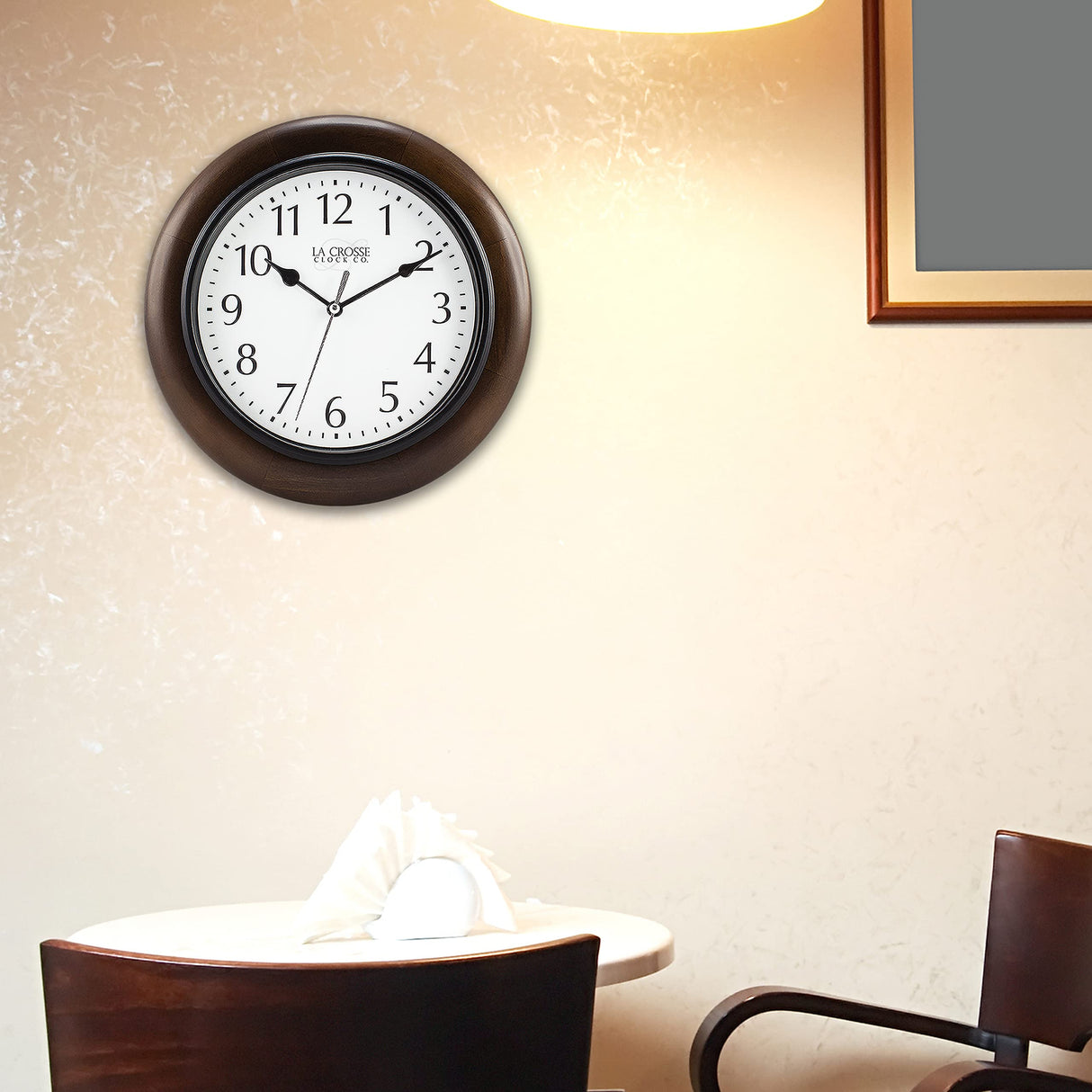 La Crosse Clock 404-2625 10 in Linwood Quartz Wood Wall Clock La Crosse Technology