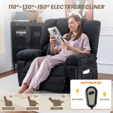 HOMYEDAMIC Oversized Power Recliner Chair 350lb with Hidable Cup Holders, Extra Wide Large Big Electric Recliner Chair with Lumbar Support Pillow Nursery Chair Living Room (Power, Black) HOMYEDAMIC