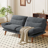 75″ Futon Sofa Bed, 3-in-1 Futon Couch w/Adjustable Backrest & Armrests, Corduroy Convertible Sleeper Sofa Bed, Folding Sleeper Recliner w/Removable Cushion for Apartment, Living Room, Office,Grey AMADA HOMEFURNISHING