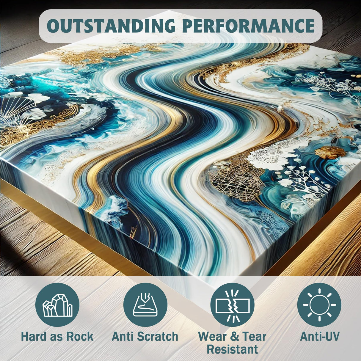 IGaiety Epoxy Resin, 64 OZ Epoxy Resin Kit, Fast Curing Clear Resin Epoxy Casting and Coating Epoxy Kit No Yellowing Resin High Gloss Craft Resin for Wood Table Top, DIY Art Crafts (32 OZ+32 OZ) IGaiety