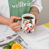 BYCNZB 12 oz Set of 6 White Mugs Sublimation Blank Mugs DIY Coated Ceramic Mugs for Coffee Tea, latte, Cappuccino Cocoa or DIY Gifts White/Gold BYCNZB