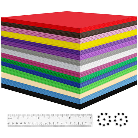 120 Pack EVA Foam Sheets, 8 x 6 Inch, 1mm Thick, Assorted 15 Colors Craft Foam Paper for School Supply and DIY Handcraft Projects biguphate