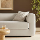 Modway Leif Performance Velvet Upholstered Sofa – 89 Inch Modern Tuxedo Sofa – Comfy 3 Seater Velvet Couch Modway