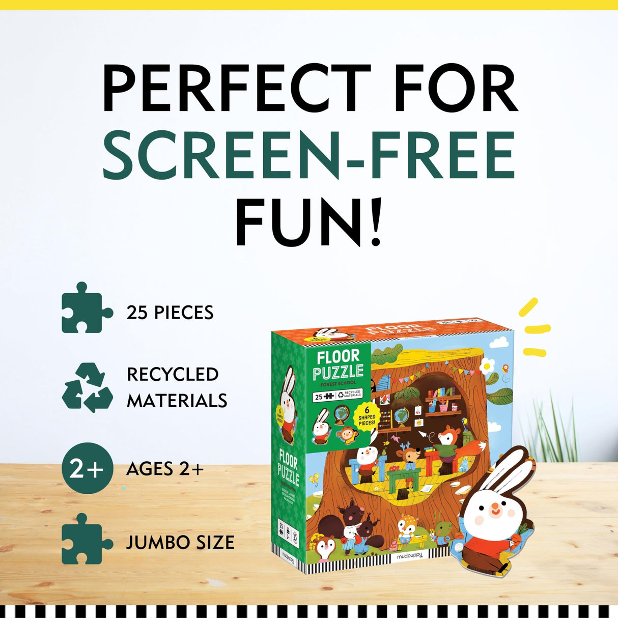 Mudpuppy Forest School 25 Piece Floor Puzzle with Shaped Pieces Mudpuppy