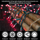 LAMPHOME Super-Bright Extendable Pink Christmas Lights Decoration 100Lights 19.6ft UL Certified Mini Bulb String Lights Set for Outdoor Christmas Tree Garden Holiday Party Patio Wedding Garland Decor LAMPHOME