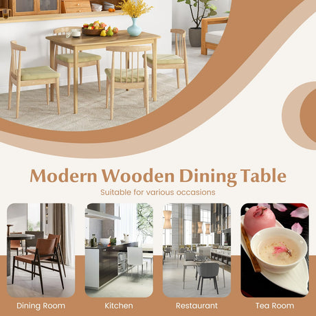 Giantex 48" L Rectangular Wooden Dining Table, Solid Rubber Wood Kitchen Table, Farmhouse Dinner Table, Kitchen Dining Room Home Furniture, Load 330 Giantex