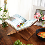 Geetery Book Stand Book Holder for Display Reading Textbook Holder Open Display Stand for Open and Closed, Cookbook, Magazines, Textbooks, Recipe(Dark Brown) Geetery