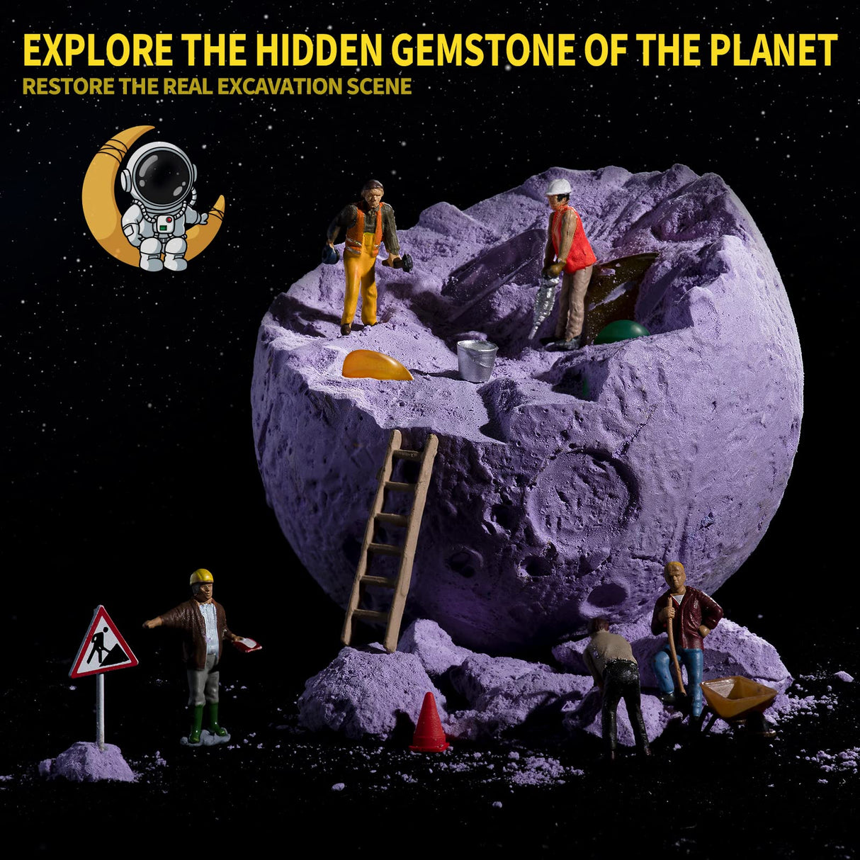 GobiDex Gemstones Dig Kit, Solar System Science Kit for Kids, Excavate 15 Real Gems, STEM Educational Space Toys Planet Collection Kit, Archaeology Geology Science Projects Gift for Boys&Girls Age 6+ GobiDex