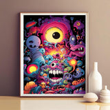 koemhxb Trippy Diamond Painting Kits for Adults-Eye Diamond Art Kits for Adults Beginner, Cartoon Gem Art Kits for Gift Home Wall Decor(12x16inch) koemhxb