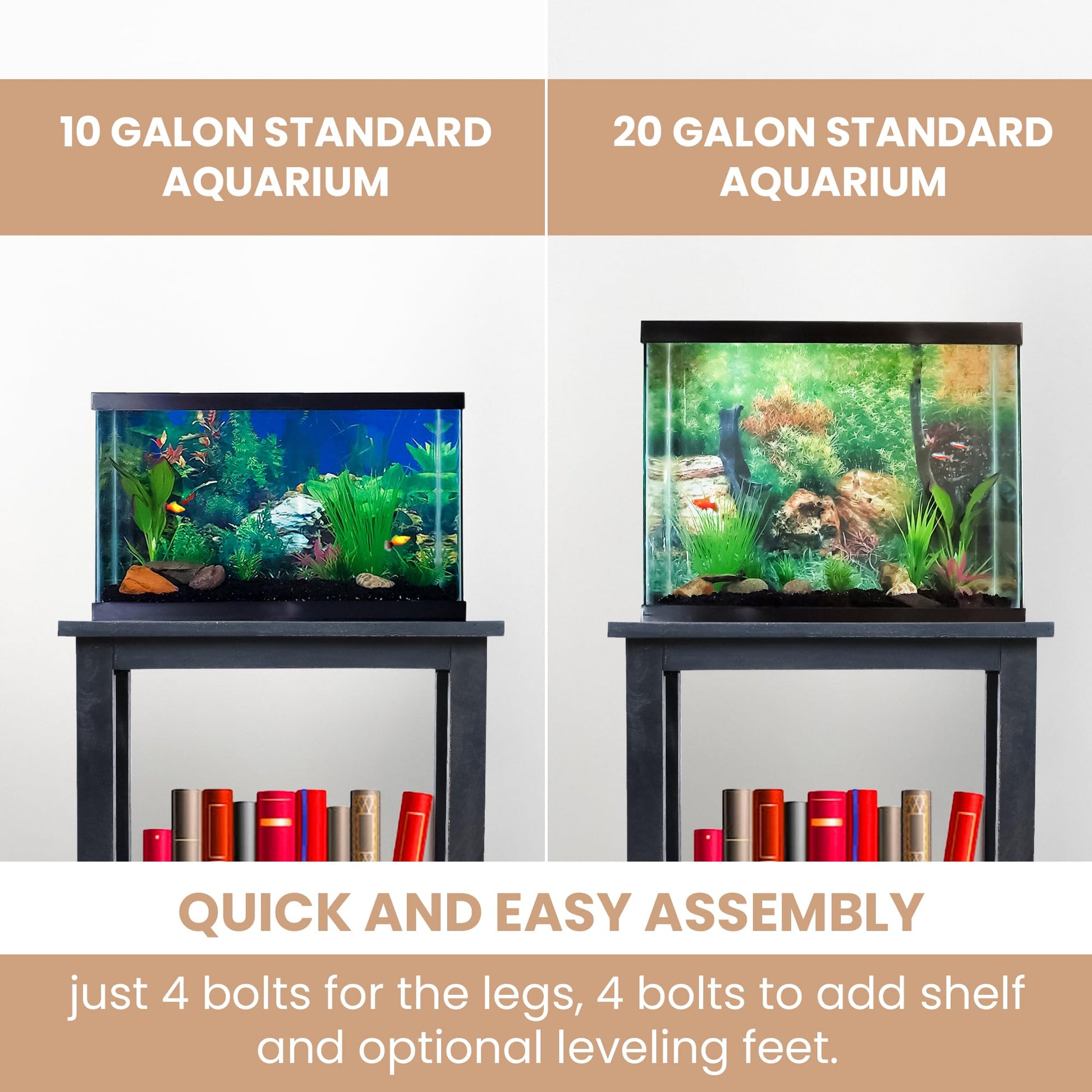 Solid wood Fish Tank Stand up to 20 gallons, 20 Gallon Fish Tank Stand, Aquarium Stand, 10 Gallon Fish Tank Stand, Fish Tank Table, Terrarium Stand, Aquarium Table - WoodArtSupply