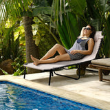 VILLEY Oversize Chaise Lounge Outdoor, Heavy-Duty Folding Lounge Chair for Outside, Portable Trifold Beach Lounger with 5 Adjustable Positions for Outdoor, Patio, Beach, Lawn, Backyard, Camping -Beige VILLEY