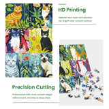 300 Piece Puzzle for Adults-Cats and Flowers | Recycled Cardboard Jigsaw Puzzles 300 Pieces | Challenging Family Activity Great Gift Idea for Family Friends | Difficult Puzzles Size 20.5X 15 inches Edsjegn