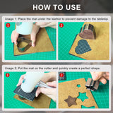 YKSPLUSK Leather Circle Cutter Tool Set, 9 Pieces Circle Punch Tools 15 20 25 30 35 40 45 50 55mm, High Carbon Steel Round Leather Cutting Dies - Leather Hole Punch Tool Kit for DIY Leather Crafts YKSPLUSK