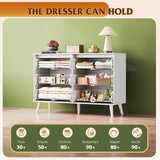 WLIVE 6 Drawer Dresser for Bedroom, 47.24'' Wide Wood Dresser, White Dresser Storage Organizer with Sturdy Metal Handle, TV Stand for 55 inch TV, Chest of Drawers for Living Room, Hallway, Closet WLIVE