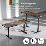 DeskShow Electric Standing Desk Adjustable - 63 x 24 Inch Sit Stand up Desk with Cable Management - 3 Memory Preset Adjustable Height Table DeskShow